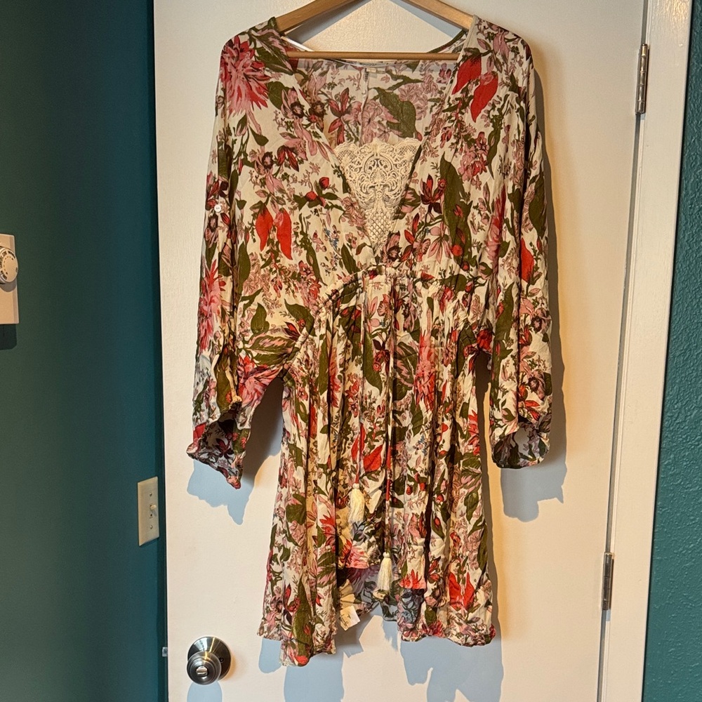 Floral V-Neck Boho Women's Dress